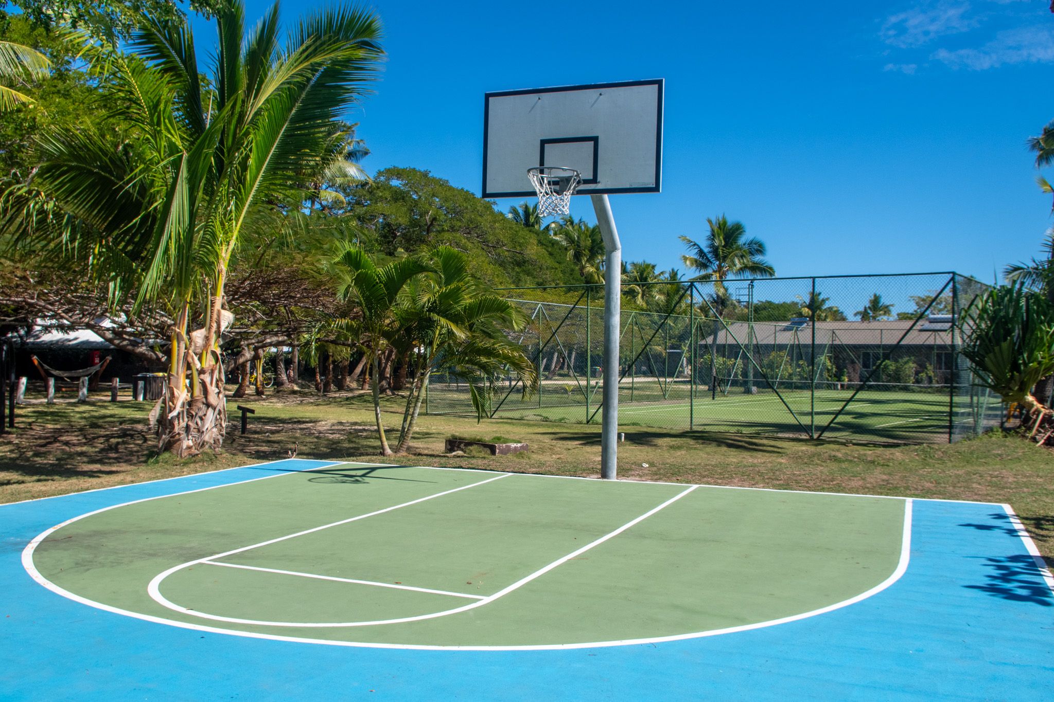 A basketball court.