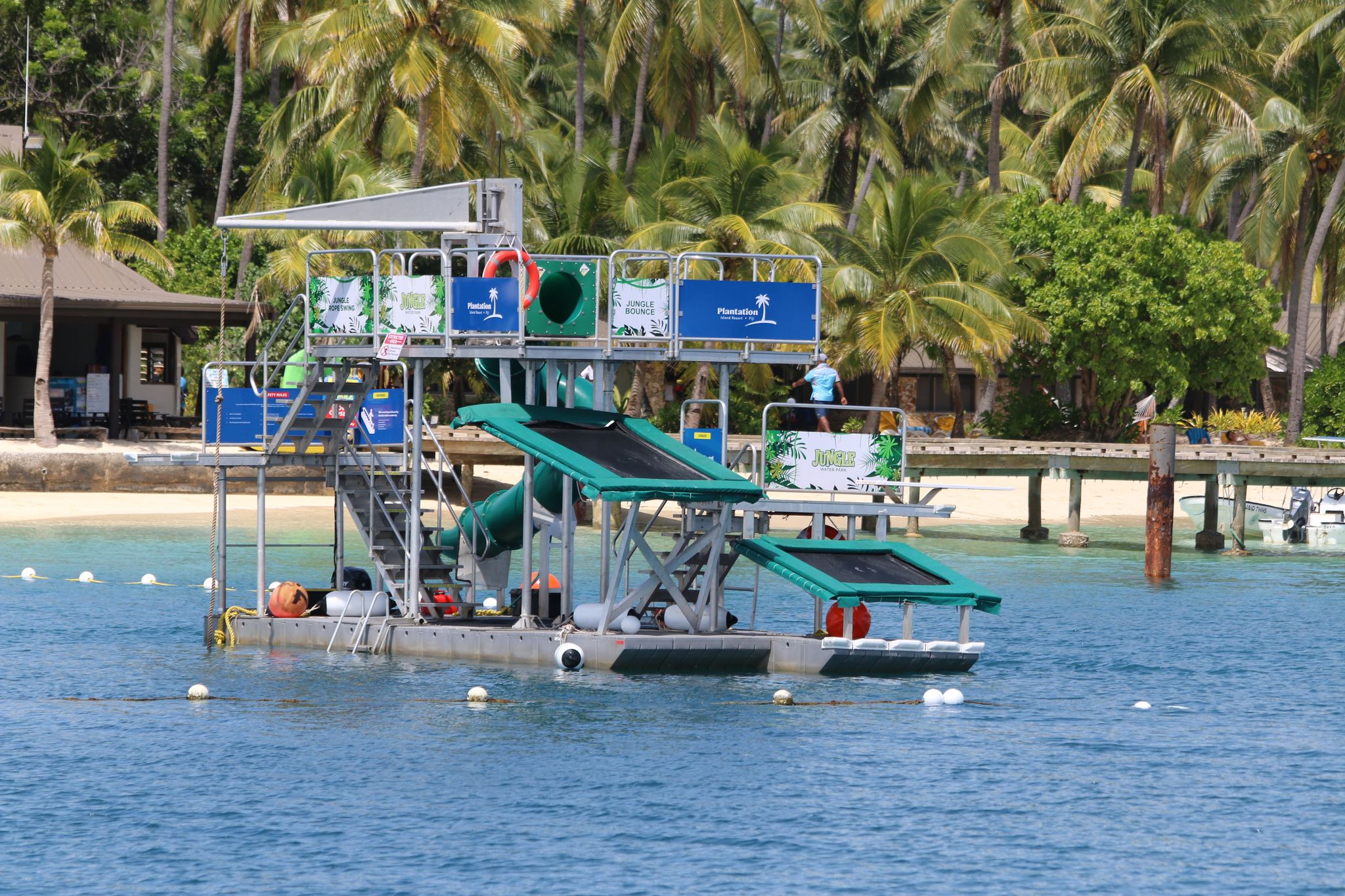 A photo of jungle water park.