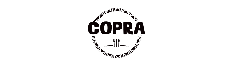 A copra logo and a utensils icon