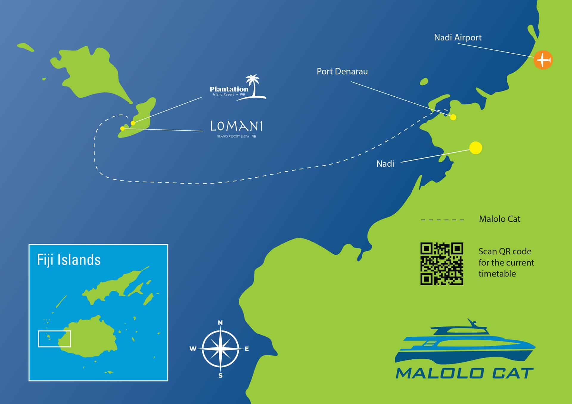 A Malolo map with malolo cat logo